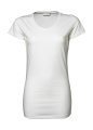 Dames T-shirt Extra Lang Stretch Tee Jays 455 White
